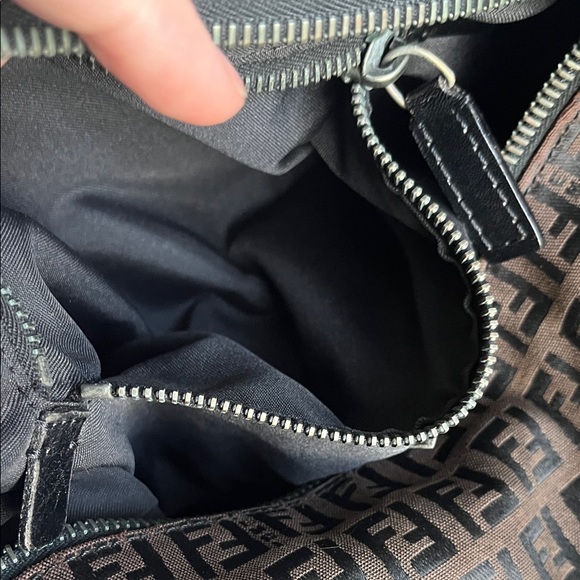 Fendi Brown FF Monogram Shoulder Bag with Black Strap - Picture 11 of 16